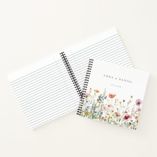 Wildflower bruiloft gastenboek notitieboek (Binnen)