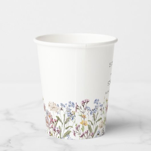 Wildflower bruiloft gepersonaliseerde papier cup b papieren bekers (Rechts)