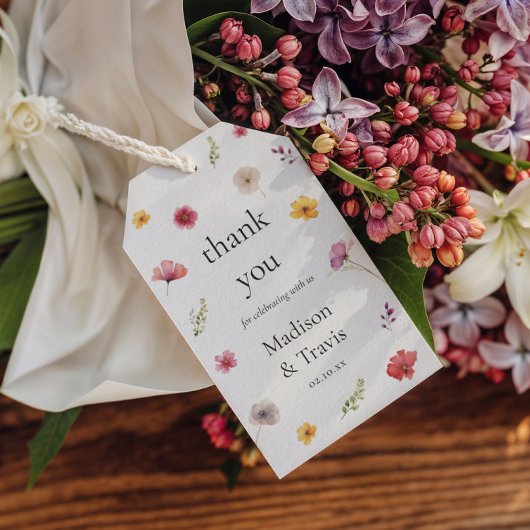 Wildflower bruiloft gunst Dank u Cadeaulabel