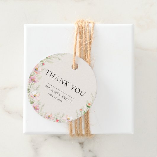 Wildflower bruiloft gunst Labels. Bedankjes Labels (In situ)