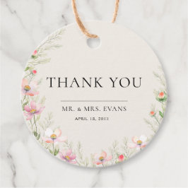 Wildflower bruiloft gunst Labels. Bedankjes Labels