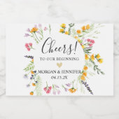 Wildflower bruiloft gunst Proost Mousserende Wijn  Sparkling Wijnetiket (Enkel label)