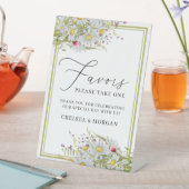 Wildflower bruiloft gunst  reclamebord met voetstuk (Insitu)