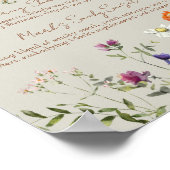 Wildflower bruiloft handtekening Drinken Bar Sign Poster (Hoek)