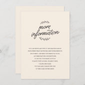 Wildflower bruiloft invoegen informatiekaartje (Voorkant / Achterkant)