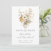 Wildflower Bruiloft | Ivoor Kleurige Save The Date (Staand voorkant)
