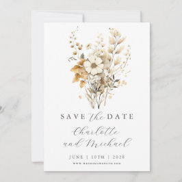 Wildflower Bruiloft | Ivory Platte Save The Date K