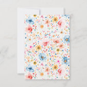 Wildflower Bruiloft Kleine Dank Je Wel  Bedankkaart (Achterkant)