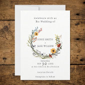 Wildflower bruiloft krans bruiloft uitnodiging