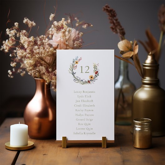 Wildflower bruiloft krans kaart