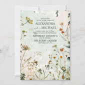 Wildflower Bruiloft Land Bloemen Bruiloft Kaart (Voorkant)