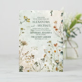 Wildflower Bruiloft Land Bloemen Bruiloft Kaart (Staand voorkant)