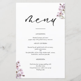 Wildflower Bruiloft Menu