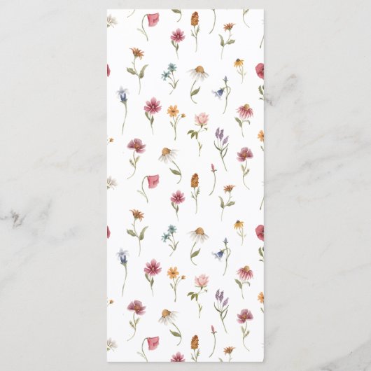 Wildflower Bruiloft Menu (Achterkant)