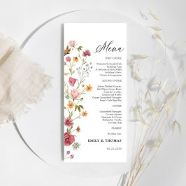 Wildflower Bruiloft Menu