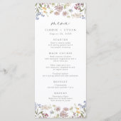 Wildflower bruiloft menu grillige Boho bloemen (Voorkant)
