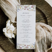 Wildflower bruiloft menu grillige Boho bloemen