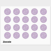Wildflower Bruiloft Monogram Sticker in Lila (Vel)
