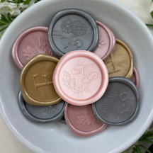 Wildflower bruiloft Monogram Wax Seal