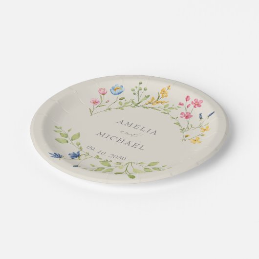 Wildflower bruiloft papier Bord (Gekanteld)