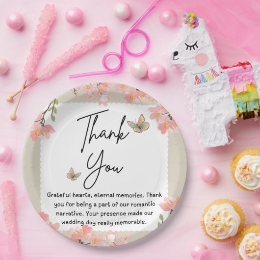 Wildflower bruiloft papieren bordje (Feest)