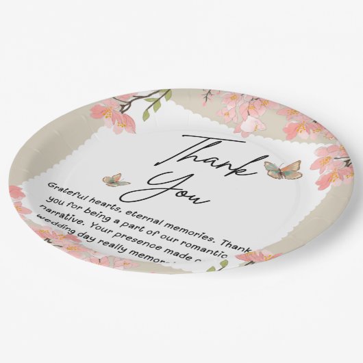 Wildflower bruiloft papieren bordje (Gekanteld)