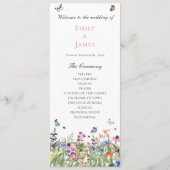 Wildflower bruiloft plat programma programmakaart (Voorkant)