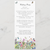 Wildflower bruiloft plat programma programmakaart (Achterkant)