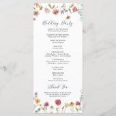 Wildflower bruiloft programma programmakaart (Achterkant)