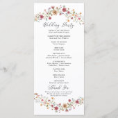 Wildflower bruiloft programma programmakaart (Achterkant)