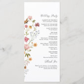 Wildflower bruiloft programma programmakaart (Achterkant)