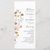 Wildflower bruiloft programma programmakaart (Voorkant)