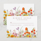 Wildflower bruiloft reactie Kaart (Voorkant / Achterkant)