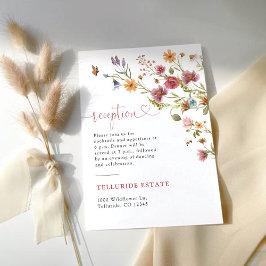 Wildflower Bruiloft Receptie Behuizing Kaart