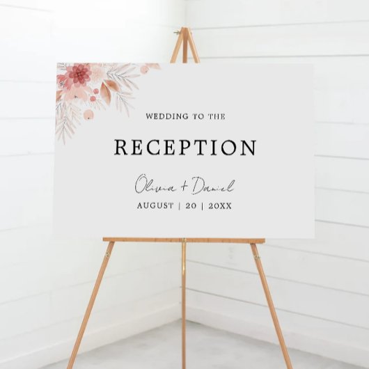 Wildflower bruiloft receptie uitnodiging Sjabloon Poster