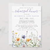 Wildflower bruiloft repetitie diner kaart (Voorkant)