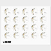 Wildflower Bruiloft Ronde Sticker (Vel)