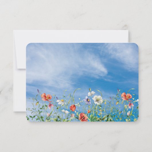 Wildflower bruiloft RSVP (Achterkant)