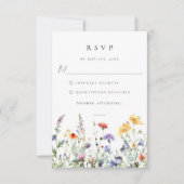 Wildflower Bruiloft RSVP Kaart (Voorkant)