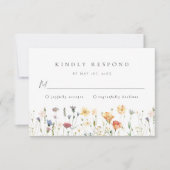 Wildflower Bruiloft RSVP Kaart (Voorkant)