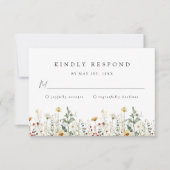 Wildflower Bruiloft RSVP Kaart (Voorkant)