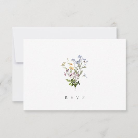 Wildflower bruiloft RSVP Kaart Bloemen Reactie Kaa (Achterkant)