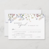 Wildflower bruiloft RSVP Kaart met maaltijdkeuzes (Voorkant)