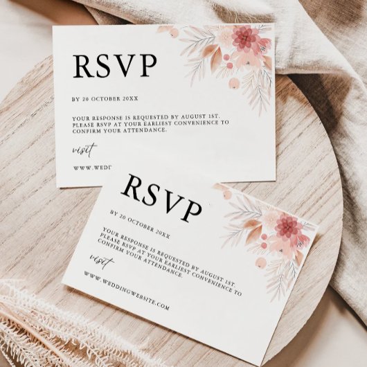 Wildflower bruiloft RSVP Kaart Sjabloon