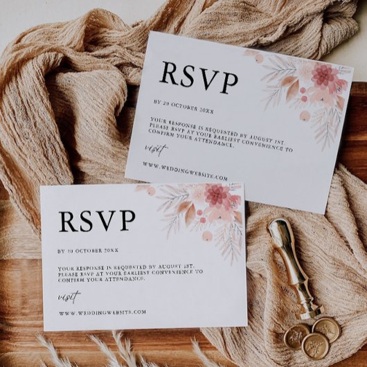 Wildflower bruiloft RSVP Kaart Sjabloon