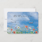 Wildflower Bruiloft RSVP Kaartje (Voorkant)