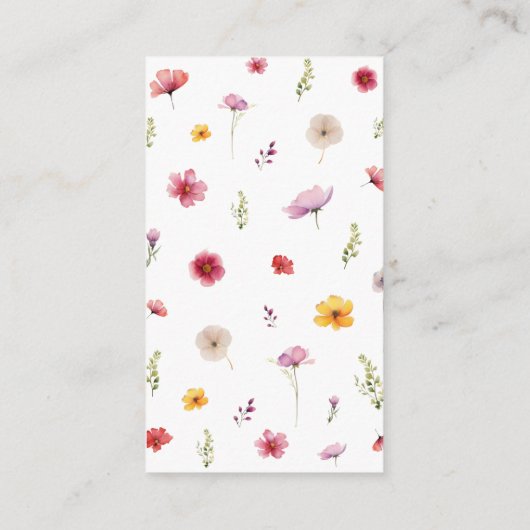 Wildflower bruiloft RSVP QR Code Informatiekaartje (Achterkant)