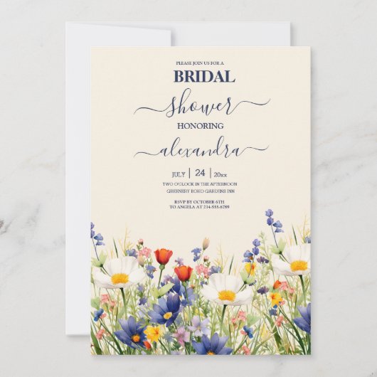 Wildflower bruiloft rustiek bloemig Vrijgezellenfe Kaart (Voorkant)