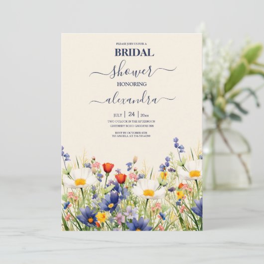 Wildflower bruiloft rustiek bloemig Vrijgezellenfe Kaart (Staand voorkant)