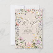 Wildflower bruiloft rustiek land bruiloft RSVP kaartje (Voorkant)